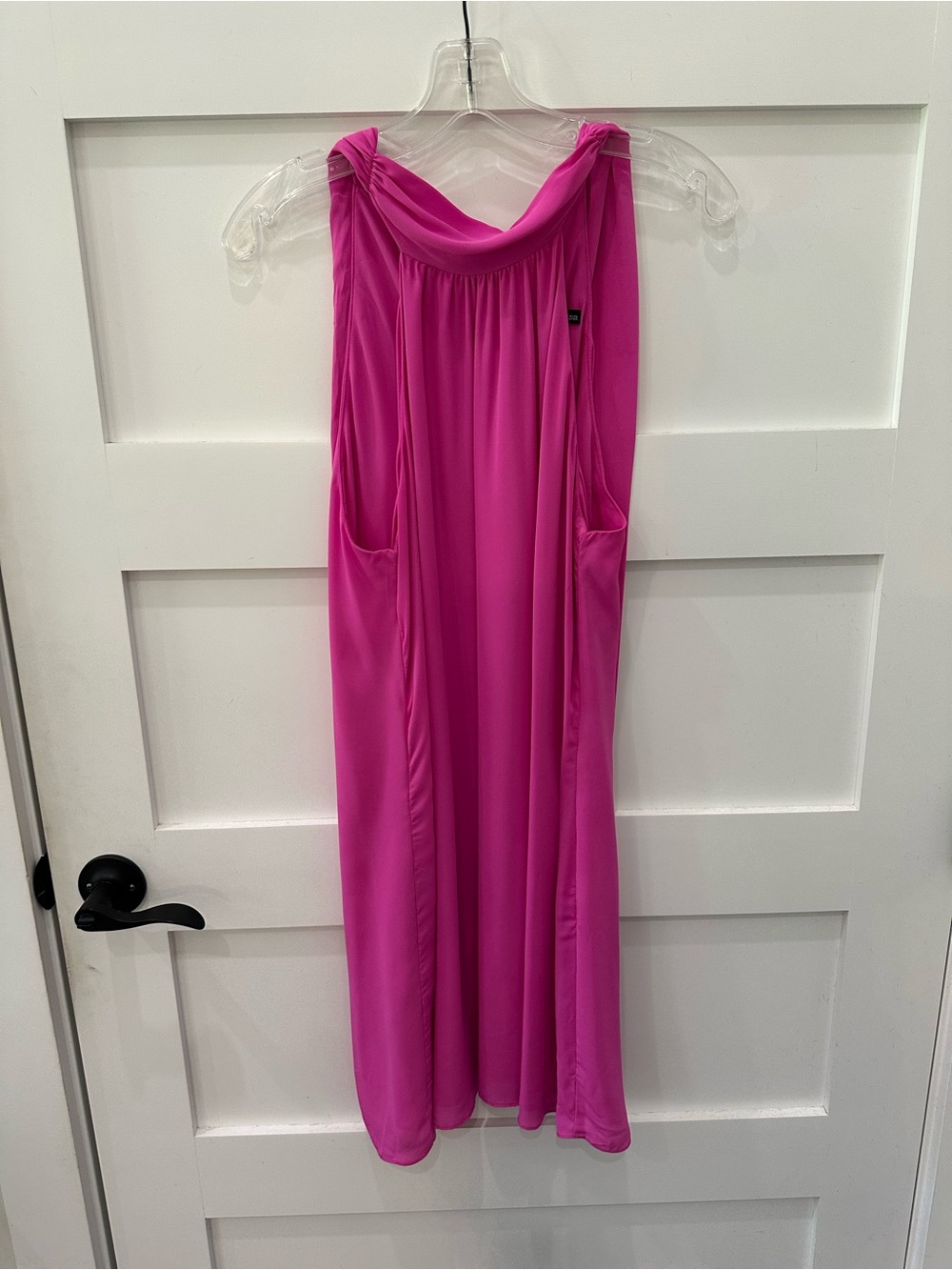 Bright Pink Halter Swim Cover-Up Dress - Picture 3 of 8